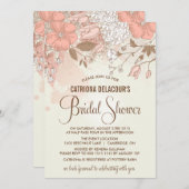 Invitation de la douche nuptiale Fleurs de printem (Devant / Derrière)