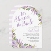 Invitation de la douche nuptiale florale Lilac (Devant / Derrière)