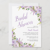 Invitation de la douche nuptiale florale Lilac (Devant)