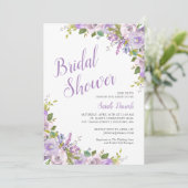 Invitation de la douche nuptiale florale Lilac (Debout devant)