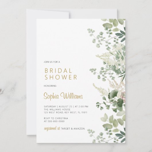 Invitation de la douche nuptiale Forest Green (Devant)