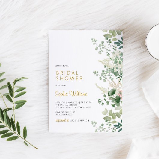 Invitation de la douche nuptiale Forest Green