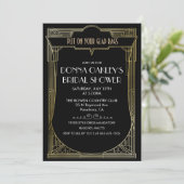 Invitation de la douche nuptiale Gatsby Art Déco (Debout devant)