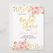 Invitation de la douche nuptiale Gold Floral Sprin (Devant)