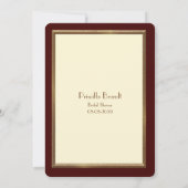 Invitation de la douche nuptiale, grand Gatsby rou (Dos)