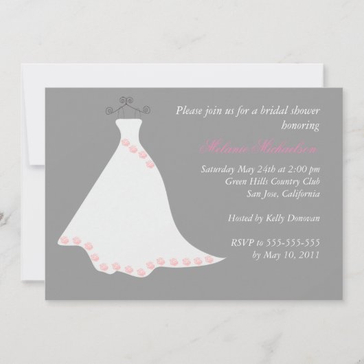 Invitation de la douche nuptiale Gray Mariage (Devant)