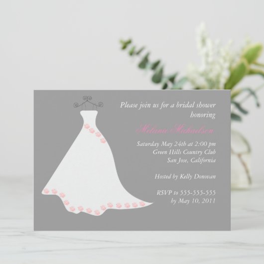 Invitation de la douche nuptiale Gray Mariage (Debout devant)