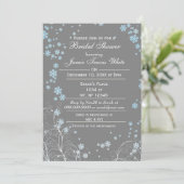 Invitation de la douche nuptiale gris bleu mood (Debout devant)