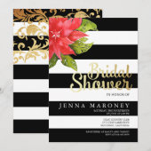 Invitation de la douche nuptiale Holiday & Poinset (Devant / Derrière)