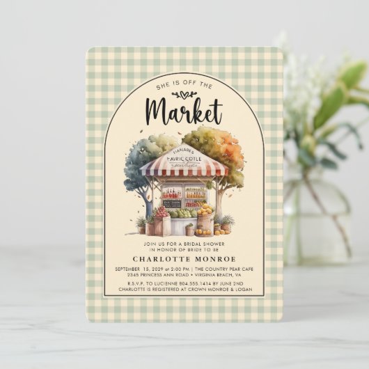 Invitation de la douche nuptiale hors du marché (Debout devant)