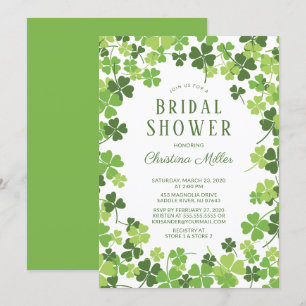 Invitation de la douche nuptiale irlandaise Shamro