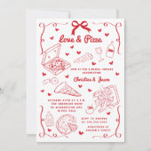 Invitation de la douche nuptiale Love & Pizza (Devant)