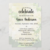 Invitation de la douche nuptiale mariage-blanche H (Devant / Derrière)