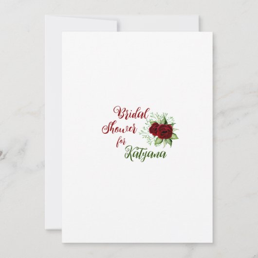 Invitation de la douche nuptiale Mariage de Noël (Dos)