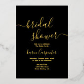 Invitation de la douche nuptiale noire et véritabl (Recto)