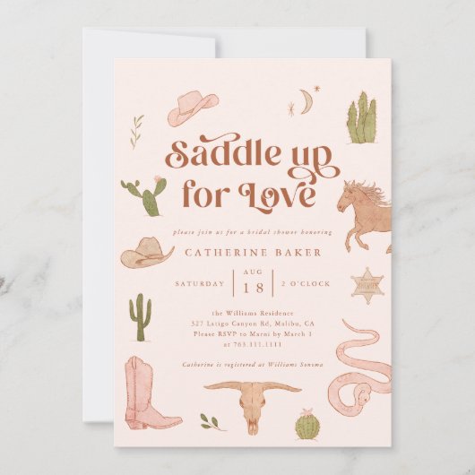 Invitation de la douche nuptiale occidentale (Devant)