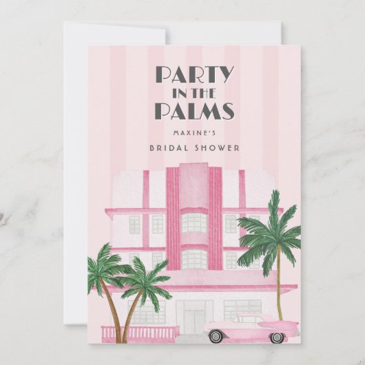 Invitation de la douche nuptiale Palm Royale (Dos)