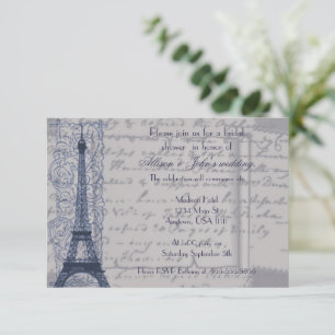 Invitation de la douche nuptiale parisienne bleue