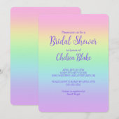 Invitation de la douche nuptiale Pastel Rainbow (Devant / Derrière)