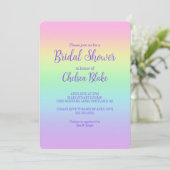 Invitation de la douche nuptiale Pastel Rainbow (Debout devant)