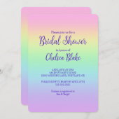 Invitation de la douche nuptiale Pastel Rainbow (Devant / Derrière)