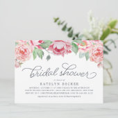 Invitation de la douche nuptiale Peony antique (Debout devant)