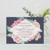 Invitation de la douche nuptiale Peony antique (Debout devant)