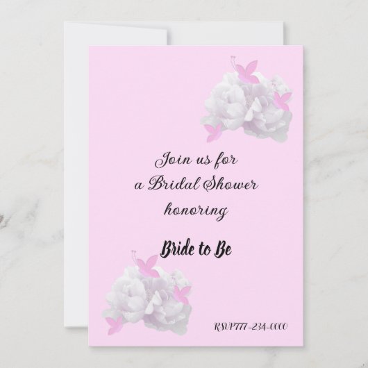 Invitation de la douche nuptiale Peony simple (Devant)