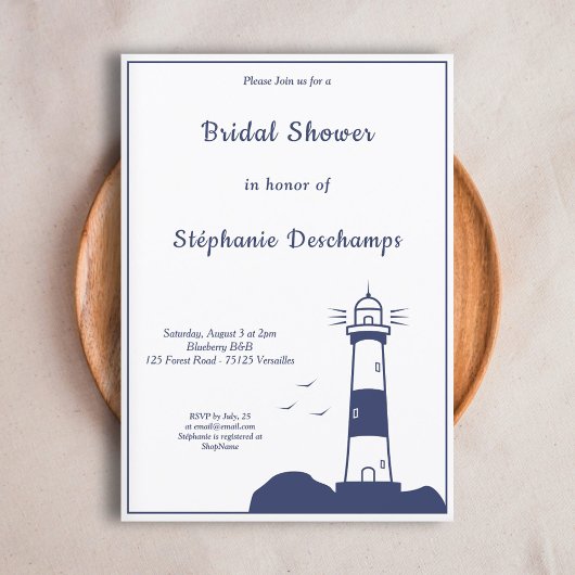 Invitation de la douche nuptiale phare