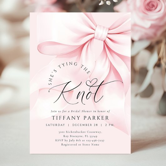 Invitation de la douche nuptiale Pink Tying