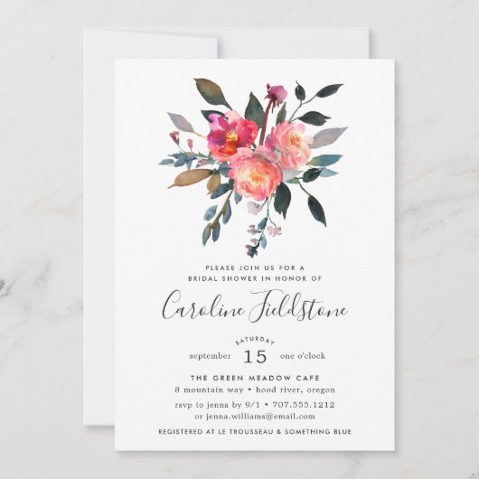 Invitation de la douche nuptiale Posy Forest (Devant)