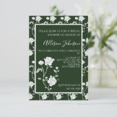 Invitation de la douche nuptiale Rose Emerald Gree (Debout devant)