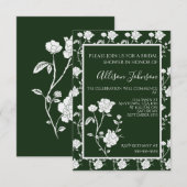 Invitation de la douche nuptiale Rose Emerald Gree (Devant / Derrière)