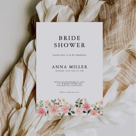 Invitation de la douche nuptiale rose Mariage