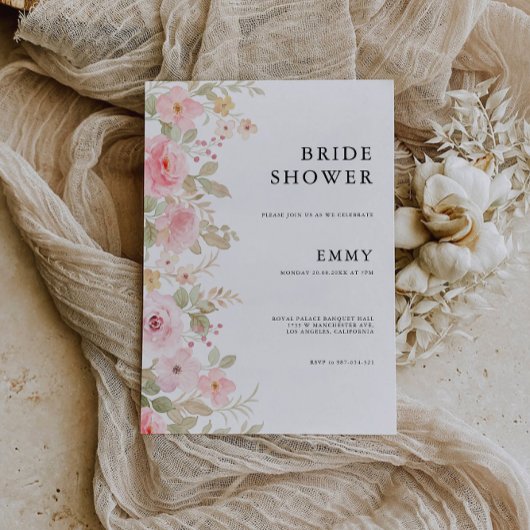Invitation de la douche nuptiale rose Mariage
