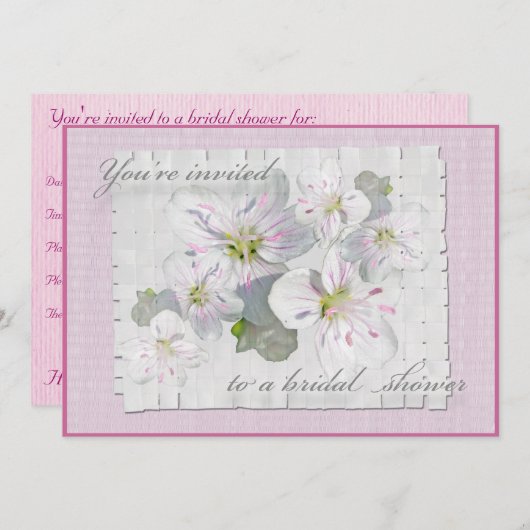 Invitation de la douche nuptiale Spring Beauté (Devant / Derrière)