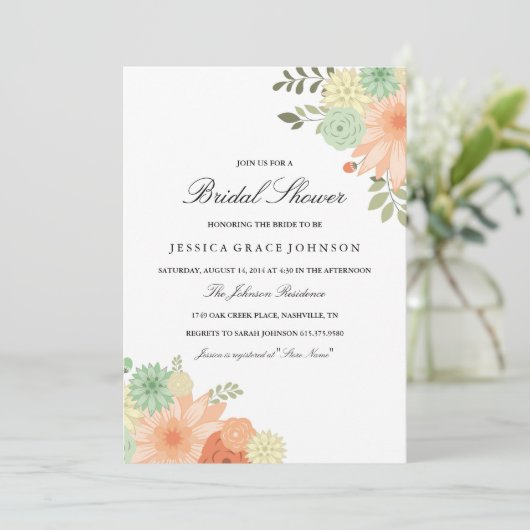 Invitation de la douche nuptiale Spring Foliage (Debout devant)