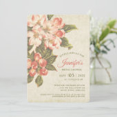 Invitation de la douche nuptiale vintage Apple Blo (Debout devant)