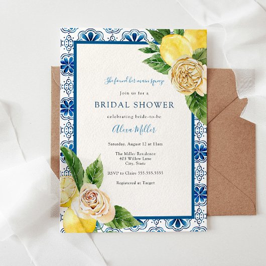 Invitation de la douche nuptiale vintage au citron