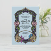 Invitation de la douche nuptiale vintage Blue Brid (Debout devant)