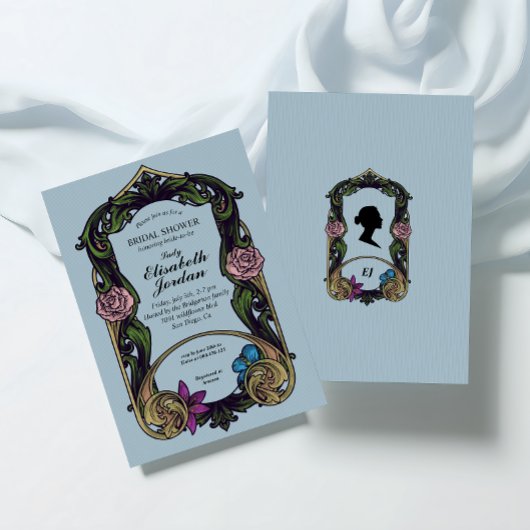 Invitation de la douche nuptiale vintage Blue Brid