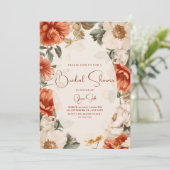 Invitation de la douche nuptiale Vintage rouille (Debout devant)