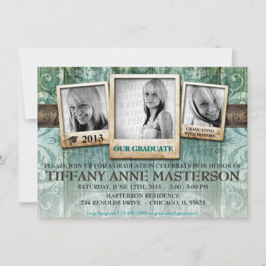 Invitation de la Faire-part de diplôme en photo ru (Devant)