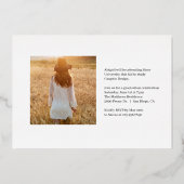 Invitation de la Faire-part de graduation de la ca (Verso)