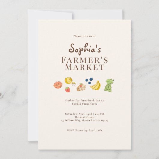 Invitation de la Farmer's Market Main Drawn Party (Devant)