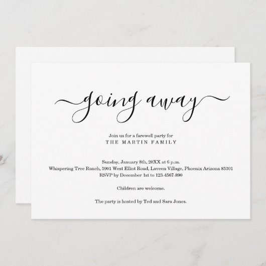 Invitation de la fête (Devant / Derrière)