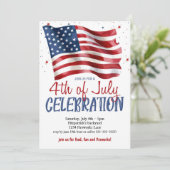Invitation de la fête 4 juillet Drapeau américain (Debout devant)