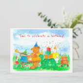 Invitation de la fête Anniversaire de enfant de la (Debout devant)