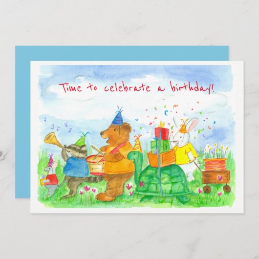 Invitation de la fête Anniversaire de enfant de la (Devant / Derrière)