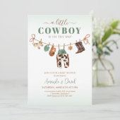 Invitation de la fête Baby shower Cowboy (Debout devant)